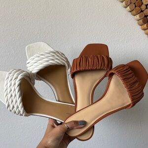 Reformation Sandal Bundle - tan and white size 11